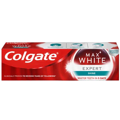 Colgate<sup>®</sup> Max White Expert Shine Glossy Mint Toothpaste 75ml