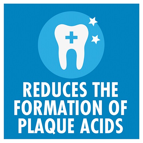 Reduces the formation of plaque acids