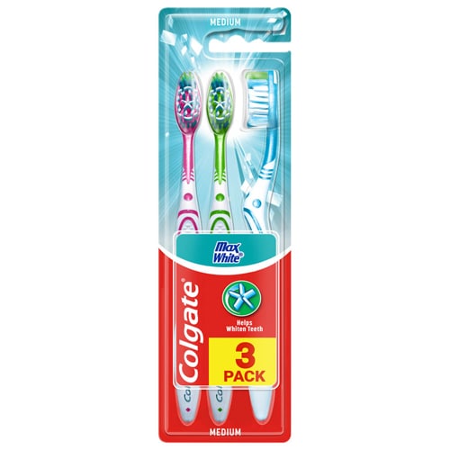 Colgate<sup>®</sup> Max White Medium Toothbrush Triple Pack